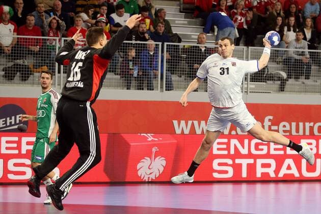 European Handball Championship, Group D, 3rd round, Czech Republic - Hungary 17.01.2018., Arena Varazdin, Varazdin, Croatia - 2018 European Men s Handball Championship, Group D, 3rd round, Czech Republic - Hungary. Roland Mikler, Tomas Cip. GoranxStanzl PIXSELL