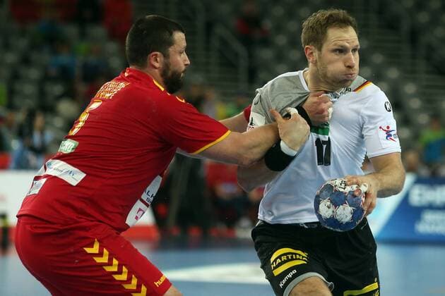 European Handball Championship, Group C, 3rd round, Germany - FYR Macedonia 17.01.2018., Arena Zagreb, Zagreb, Croatia - 2018 European Men s Handball Championship, Group C, 3rd round, Germany - FYR Macedonia. Stojance Stoilov, Steffen Weinhold. DaliborxUrukalovic PIXSELL