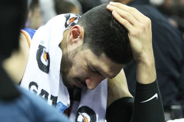 New York Knicks Enes Kanter on the bench in the first half of the the game at FedEx Forum in Memphis, Tennessee, USA, 17 Janurary 2018. Knicks at Memphis Grizzlies Basketball !ACHTUNG: NUR REDAKTIONELLE NUTZUNG!  Copyright: xKARENxPULFERxFOCHTx MEM03 20180118-636518439031714869