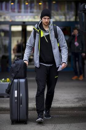 Hendrik Pekeler Nr 13 Germany at the departure departure of the German national team after Varazdin preliminary handball EHF euro 2018 18 01 18 Zagreb Croatia Zagreb arena Copyright: xAgentur54Gradx xFelixxKoenigx