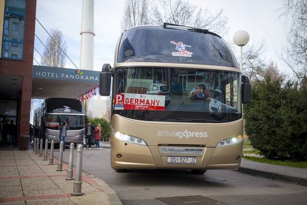 The German bus departure from Zagreb departure of the German national team after Varazdin preliminary handball EHF euro 2018 18 01 18 Zagreb Croatia Zagreb arena Copyright: xAgentur54Gradx xFelixxKoenigx