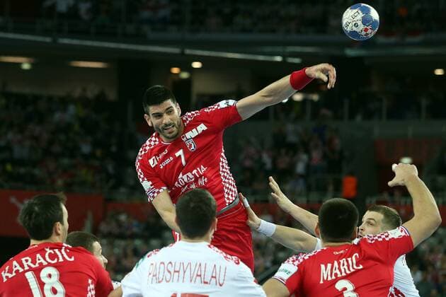 European Handball Championship, Group I, 1th round Croatia vs. Belarus 18.01.2018., Arena Zagreb, Zagreb, Croatia - 2018 European Men s Handball Championship, Group I, 1th round Croatia vs. Belarus. Luka Stepancic.  GoranxStanzl PIXSELL