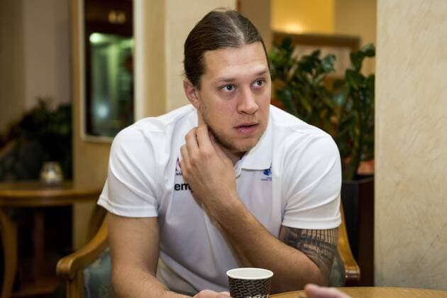 i180119 Mattias Zachrisson interviewed during a press conference with Swedish national team handball Handball CHAMPIONSHIPS on 19 January 2018 2018 in Zagreb  Copyright: LUDVIGxTHUNMAN BB180119LT004