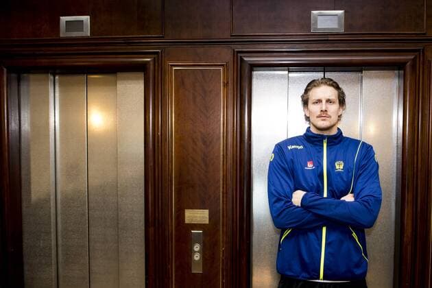 i180119 Jesper Nielsen posing for a portrait during a press conference with Swedish national team handball Handball CHAMPIONSHIPS on 19 January 2018 2018 in Zagreb  Copyright: LUDVIGxTHUNMAN BB180119LT013