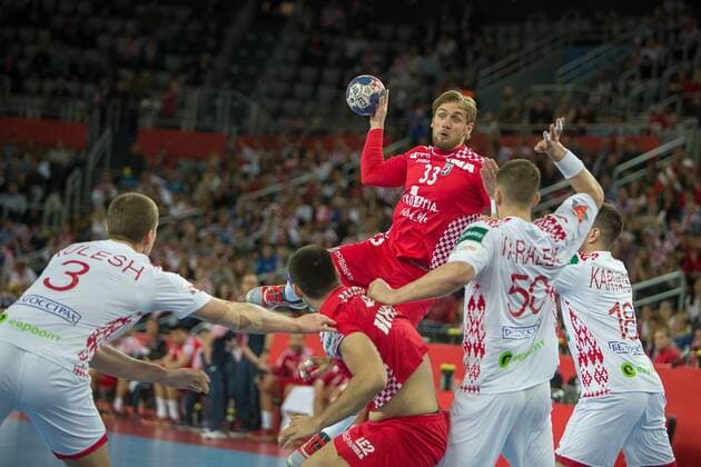 CINDRIC Luka (Croatia) HANDBALL : Croatie vs Bielorussie - Championnat d europe EHF - Groupe I - Zagreb - 18 01 2018 THEOPHILELaurent Panoramic 