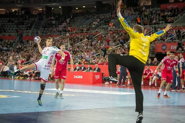 HARBUZ Hleb (Belarus - Bielorussie) HANDBALL : Croatie vs Bielorussie - Championnat d europe EHF - Groupe I - Zagreb - 18 01 2018 THEOPHILELaurent Panoramic 