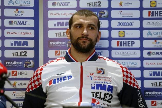 press conference PK Pressekonferenz of the Croatian handball team 19.01.2018., Croatia, Zagreb - Press Conference of the Croatian handball team, coach Lino Cervar and players Jakov Gojun and Zeljko Musa.  DaliborxUrukalovic PIXSELL