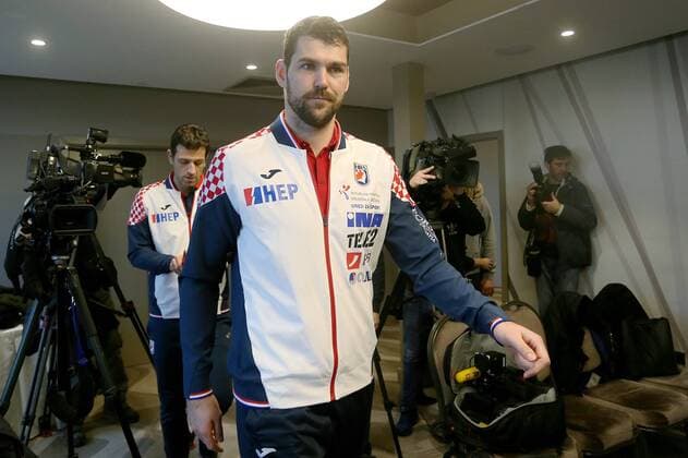 press conference PK Pressekonferenz of the Croatian handball team 19.01.2018., Croatia, Zagreb - Press Conference of the Croatian handball team, coach Lino Cervar and players Jakov Gojun and Zeljko Musa.  DaliborxUrukalovic PIXSELL