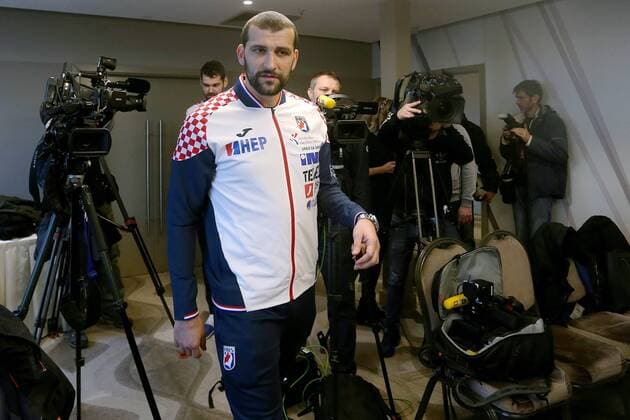 press conference PK Pressekonferenz of the Croatian handball team 19.01.2018., Croatia, Zagreb - Press Conference of the Croatian handball team, coach Lino Cervar and players Jakov Gojun and Zeljko Musa.  DaliborxUrukalovic PIXSELL