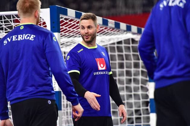 180119 Sveriges malvakt Andreas Palicka during a workout with Sweden s national team handball Handball CHAMPIONSHIPS on 19 January 2018 2018 in Zagreb  Copyright: LUDVIGxTHUNMAN BB180119LT061