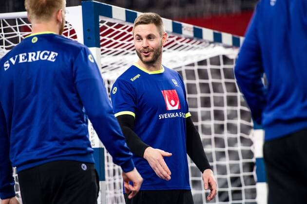 180119 Sveriges malvakt Andreas Palicka during a workout with Sweden s national team handball Handball CHAMPIONSHIPS on 19 January 2018 2018 in Zagreb  Copyright: LUDVIGxTHUNMAN BB180119LT064
