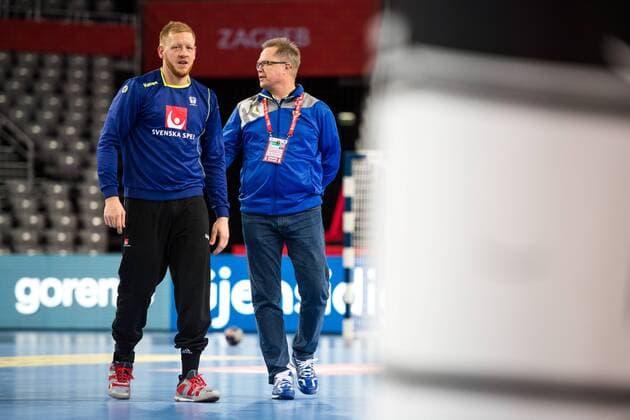180119 Sweden s Jim gottfridsson during a training session with Sweden s national team handball Handball CHAMPIONSHIPS on 19 January 2018 2018 in Zagreb  Copyright: LUDVIGxTHUNMAN BB180119LT068
