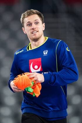 180119 Albin Lagergren in Sweden during a training session with Sweden s national team handball Handball CHAMPIONSHIPS on 19 January 2018 2018 in Zagreb  Copyright: LUDVIGxTHUNMAN BB180119LT074