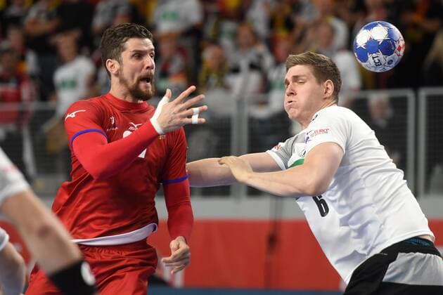 European Handball Championship, Group II, 1th round Germany vs. Czech Republic 19.01.2018., Varazdin Arena, Varazdin, Croatia - 2018 European Men s Handball Championship, Group II, 1th round Germany vs. Czech Republic. Ondrej Zdrahala, Finn Lemke.  VjeranxZganecxRogulja PIXSELL
