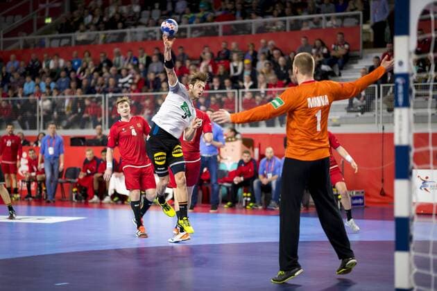 Uwe of Gali No. 3 Germany against Tomas Mrkva Nr 1 Czech Republic Germany Czech Republic round handball EHF euro 2018 19 01 18 Varazdin-Varazdin Croatia Varazdin arena Copyright: xAgentur54Gradx xFelixxKoenigx