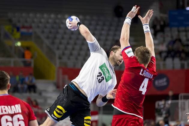 Steffen Faeth No. 23 Germany against Jan Landa No. 4 Czech Republic Germany Czech Republic round handball EHF euro 2018 19 01 18 Varazdin-Varazdin Croatia Varazdin arena Copyright: xAgentur54Gradx xFelixxKoenigx