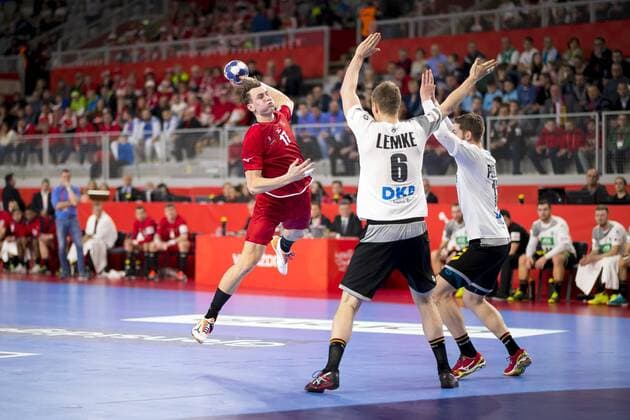 Stanislav Kasparek Nr 17 Czech Republic geegn Finn Lemke Nr 6 Germany and Hendrik Pekeler Nr 13 Germany United Kingdom Czech Republic round handball EHF euro 2018 19 01 18 Varazdin-Varazdin Croatia Varazdin arena Copyright: xAgentur54Gradx xFelixxKoenigx