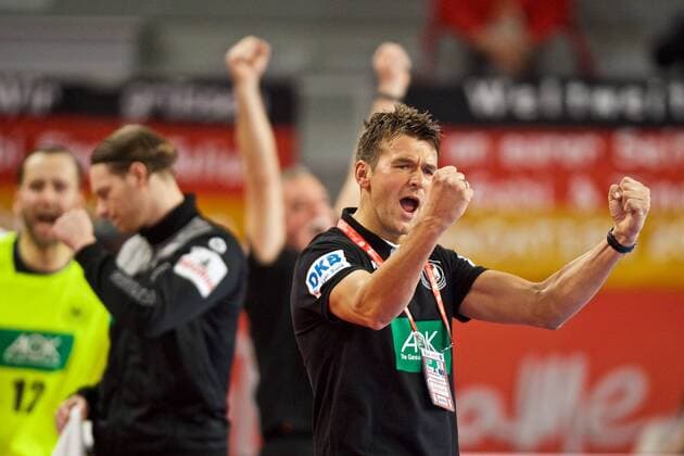 Handball Varazdin 19 01 2018 Championship men s men euro Championships second round Germany GER Czech Republic CZE Christian Prokop Germany coach cheering