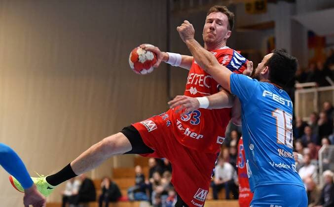 19 01 2018 handball season 2017 2018 test game friendly match HC Erlangen HCE talent Plzen Pilsen Nikolai link 33 HC Erlangen HCE Milan Ivancev 15 talent MAT Plzen Pilsen