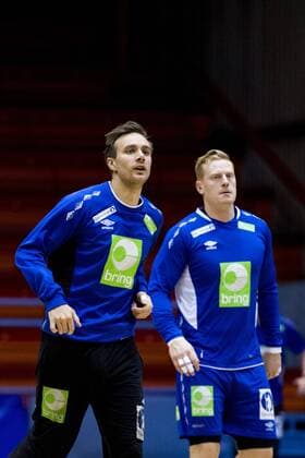180119 Malvakt Espen Christensen and Henrik Jakobsen during a workout with the Norwegian national team in handball during Handball CHAMPIONSHIPS on 19 January 2018 2018 in Zagreb  Copyright: LUDVIGxTHUNMAN BB180119LT157