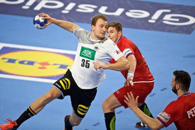 Handball Varazdin 19 01 2018 Championship men s men euro Championships second round Germany Czech Republic CZE Julius Kühn GER Germany no. 35 Kühn Kuhn