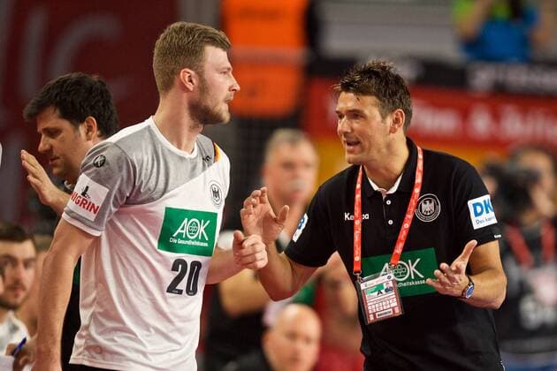 Handball Varazdin 19 01 2018 Championship men s men euro Championships second round Germany GER Czech Republic CZE Christian Prokop Germany coach Philipp Weber Germany no. 20