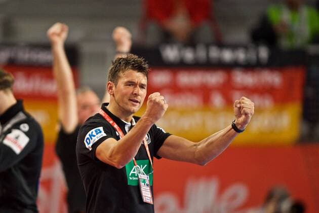 Handball Varazdin 19 01 2018 Championship men s men euro Championships second round Germany GER Czech Republic CZE Christian Prokop Germany coach jubilation