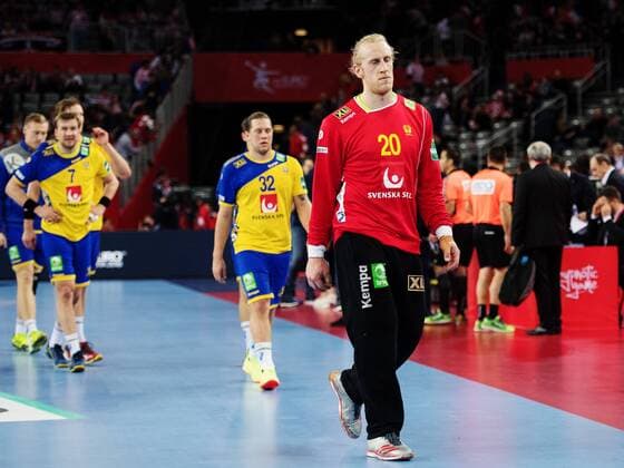 180120 Sveriges malvakt Mikael Appelgren moping around after the handball match between Sweden and France in Handball CHAMPIONSHIP January 20, 2018 2018 in Zagreb  Copyright: LUDVIGxTHUNMAN BB180120LT074