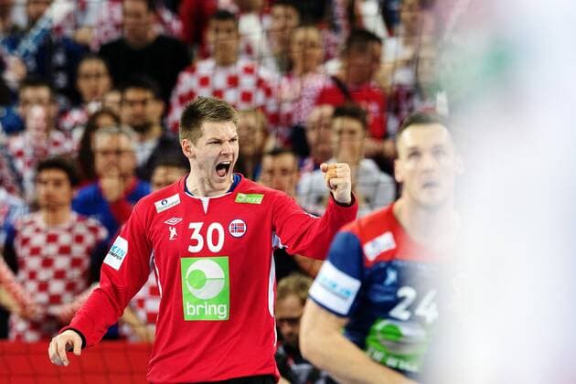 180120 Norges malvakt Anna Bergerud exults in the handball match between Croatia and Norway during Handball CHAMPIONSHIPS on January 20, 2018 2018 in Zagreb  Copyright: LUDVIGxTHUNMAN BB180120LT137