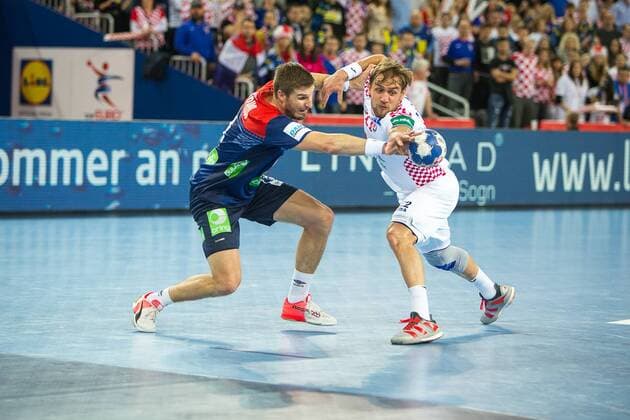 CINDRIC Luka (Croatia) HANDBALL : Croatie vs Norvege - Championnat d europe EHF - Zagreb - 20 01 2018 TheophileLaurent Panoramic 