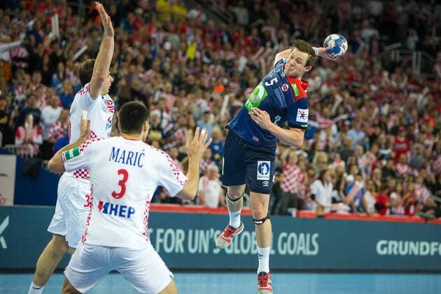 SAGOSEN Sander (Norvege - Norway) HANDBALL : Croatie vs Norvege - Championnat d europe EHF - Zagreb - 20 01 2018 TheophileLaurent Panoramic 