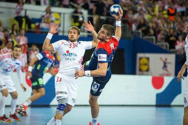 MYRHOL Bjarte (Norvege - Norway) HANDBALL : Croatie vs Norvege - Championnat d europe EHF - Zagreb - 20 01 2018 TheophileLaurent Panoramic 