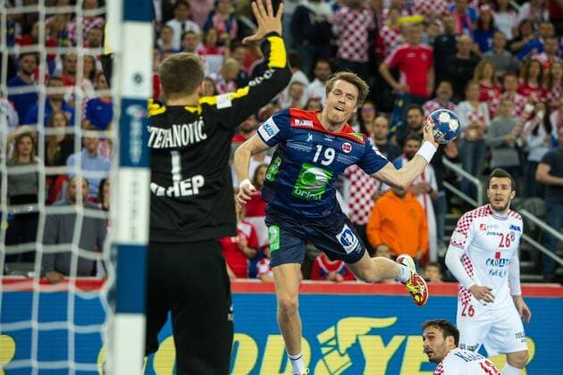 BJORNSEN Kristian (Norvege - Norway) HANDBALL : Croatie vs Norvege - Championnat d europe EHF - Zagreb - 20 01 2018 TheophileLaurent Panoramic 