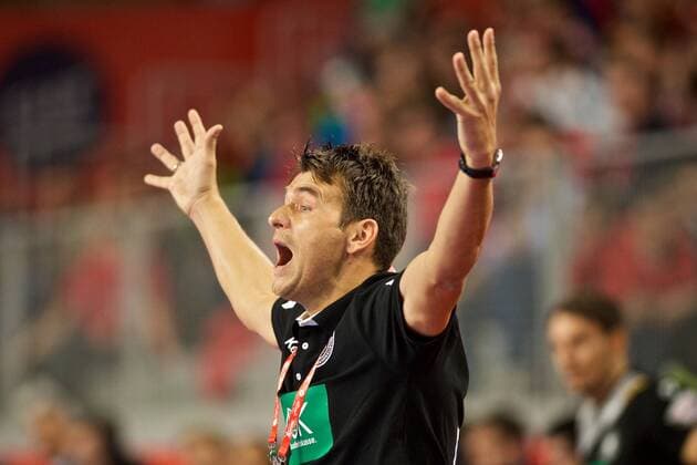Handball Varazdin 21 01 2018 Championship men s men euro Championships second round Germany GER Denmark DAN Christian Prokop Germany coach