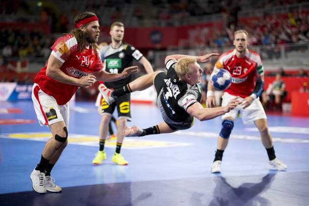 Patrick Wiencek Nr 7 Germany against Mikkel Hansen Nr 24 Denmark and Henrik Toft Hansen No. 23 Denmark Denmark Germany round handball EHF euro 2018 21 01 18 Varazdin-Varazdin Croatia Varazdin arena Copyright: xAgentur54Gradx xFelixxKoenigx