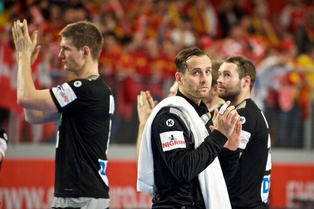 Handball Varazdin 21 01 2018 Championship men s men euro Championships second round Germany GER Denmark DAN Silvio Hamad Germany TW No. 12 Finn Lemke Germany no. 06 Steffen Fäth Germany no. 23 Faeth Fath