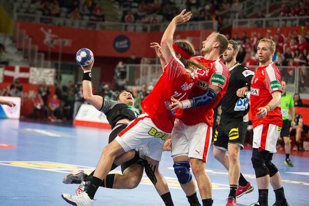 Handball, EM, Deutschland - Dänemark WEINHOLD Steffen (Allemagne - Germany) HANDBALL : Allemagne vs Danemark - Championnat d europe EHF - 21 01 2018 TheophileLaurent Panoramic 
