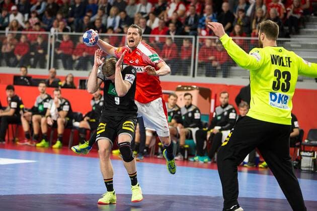 Handball, EM, Deutschland - Dänemark MORTENSEN Casper U. (Danemark - Denmark) HANDBALL : Allemagne vs Danemark - Championnat d europe EHF - 21 01 2018 TheophileLaurent Panoramic 