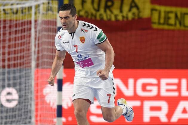 Handball, EM, Mazedonien - Spanien European Handball Championship, Group II, 4th round, FYR Macedonia - Spain 21.01.2018., Arena Varazdin, Varazdin, Croatia - 2018 European Men s Handball Championship, Group II, 4th round, FYR Macedonia - Spain. Kiril Lazarov  VjeranxZganec-Rogulja PIXSELL