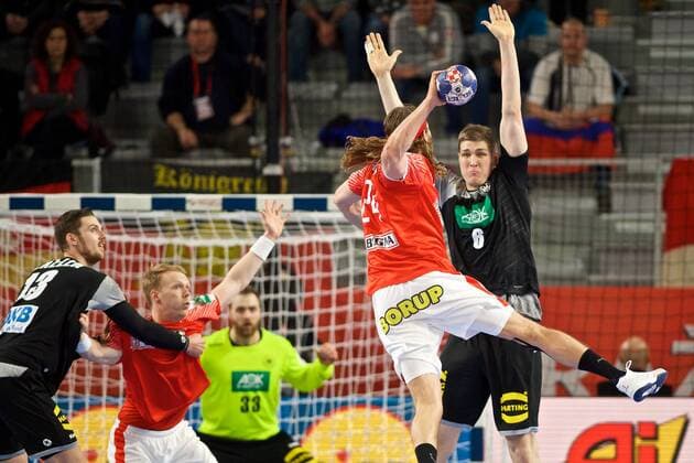 Handball Varazdin 21 01 2018 Championship men s men euro Championships second round Germany GER Denmark DAN Finn Lemke Germany no. 06 HANSEN Mikkel Denmark No. 24