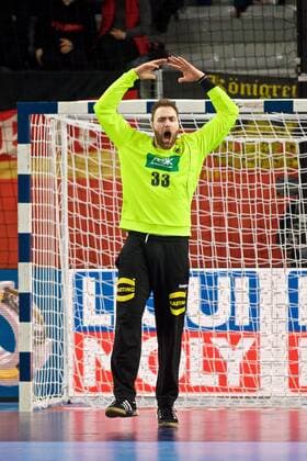 Handball Varazdin 21 01 2018 Championship men s men euro Championships second round Germany GER Denmark DAN Andreas Wolff jubilation Germany TW No. 33