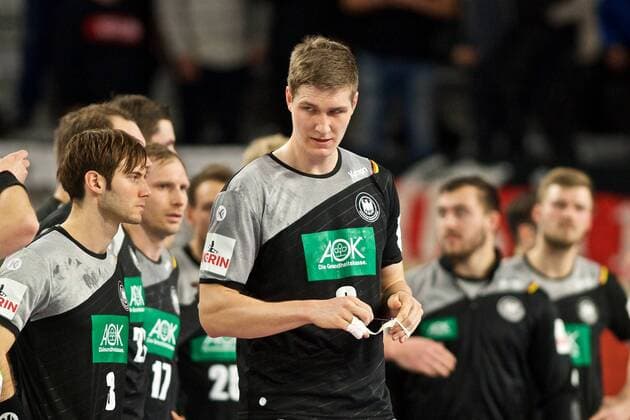 Handball Varazdin 21 01 2018 Championship men s men euro Championships second round Germany GER Denmark DAN Uwe Galbraith Germany no. 03 Finn Lemke Germany no. 06
