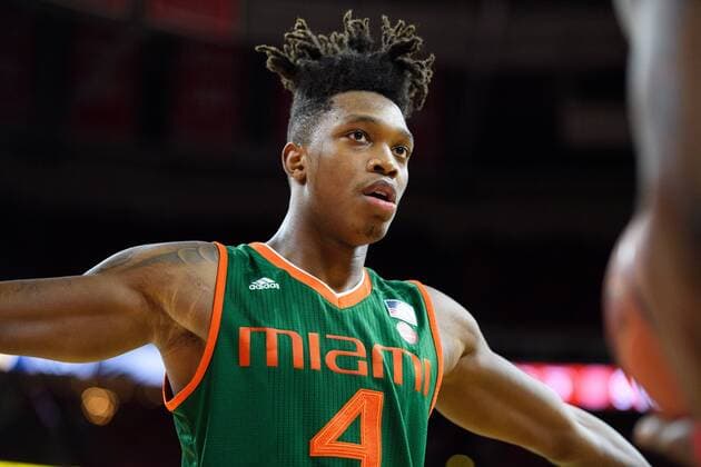 Miami (Fl) Hurricanes guard Lonnie Walker IV (4) during the NCAA College League USA College Basketball game between the Miami Hurricanes and the NC State Wolfpack at PNC Arena on Sunday January 21, 2018 in Raleigh, NC. CSM NCAA Basketball 2018: Miami vs NC State JAN 21 - ZUMAc04_ 20180121_zaf_c04_150 Copyright: xJacobxKupfermanx