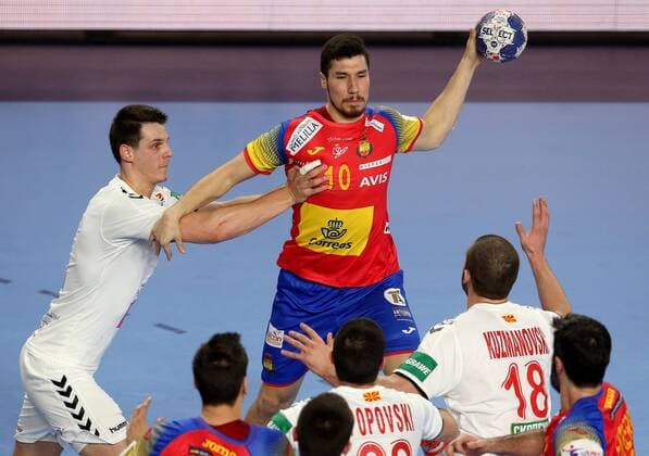 Handball, EM, Mazedonien - Spanien European Handball Championship, Group II, 4th round, FYR Macedonia - Spain 21.01.2018., Arena Varazdin, Varazdin, Croatia - 2018 European Men s Handball Championship, Group II, 4th round, FYR Macedonia - Spain. Alex Dujshebaev IgorxKralj PIXSELL