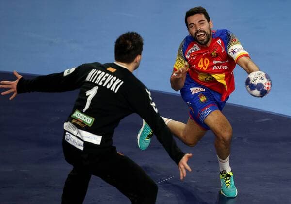 Handball, EM, Mazedonien - Spanien European Handball Championship, Group II, 4th round, FYR Macedonia - Spain 21.01.2018., Arena Varazdin, Varazdin, Croatia - 2018 European Men s Handball Championship, Group II, 4th round, FYR Macedonia - Spain. Ferran Sole IgorxKralj PIXSELL