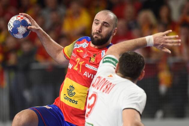 Handball, EM, Mazedonien - Spanien European Handball Championship, Group II, 4th round, FYR Macedonia - Spain 21.01.2018., Arena Varazdin, Varazdin, Croatia - 2018 European Men s Handball Championship, Group II, 4th round, FYR Macedonia - Spain. Joan Canellas VjeranxZganec-Rogulja PIXSELL
