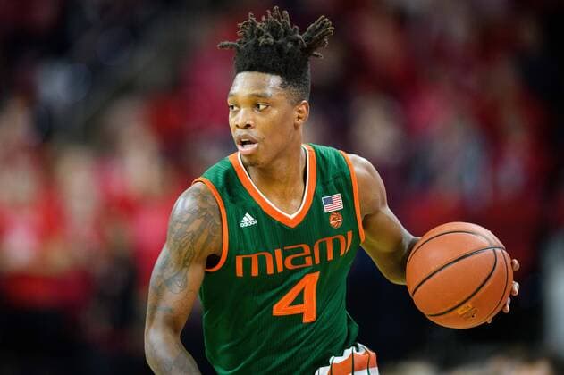 Miami (Fl) Hurricanes guard Lonnie Walker IV (4) during the NCAA College League USA College Basketball game between the Miami Hurricanes and the NC State Wolfpack at PNC Arena on Sunday January 21, 2018 in Raleigh, NC. CSM NCAA Basketball 2018: Miami vs NC State JAN 21 - ZUMAc04_ 20180121_zaf_c04_203 Copyright: xJacobxKupfermanx