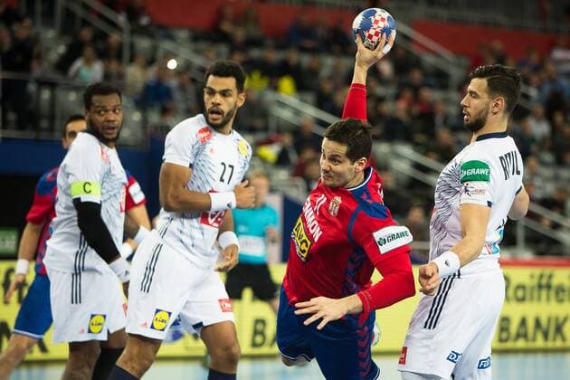 Handball, EM, Serbien - Frankreich BELJANSKI Bojan (Serbia - Serbie) HANDBALL : EHF EUROCroatie - Serbie vs France - 21 01 2018 THEOPHILELaurent Panoramic 