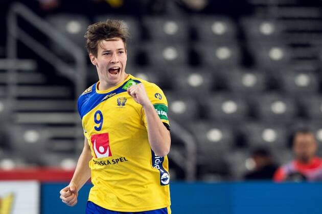 180122 Sweden s Jerry Tollbring rejoices in the handball game between Sweden and Russia during Handball CHAMPIONSHIPS on 22 January 2018 2018 in Zagreb  Copyright: LUDVIGxTHUNMAN BB180122LT019
