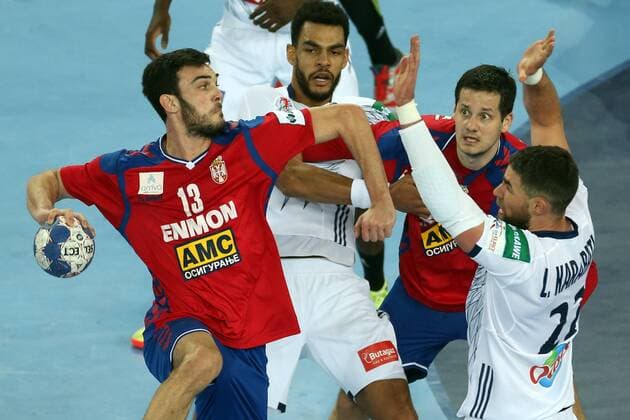 Handball, EM, Serbien - Frankreich European Handball Championship, Group I, 3rd round, Serbia - France 22.01.2018., Arena Zagreb, Zagreb, Croatia - 2018 European Men s Handball Championship, Group I, 3rd round, Serbia - France. Petar Nenadic DaliborxUrukalovic PIXSELL